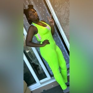 Neon yoga suit, Pilates, or just for play this is a one piece pull up